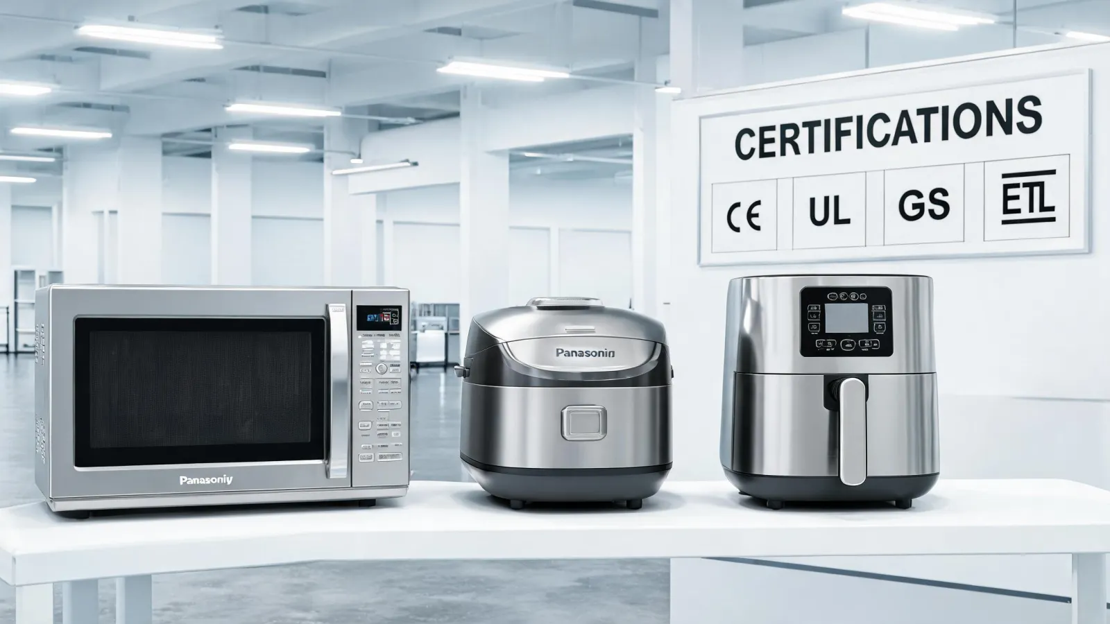 Flagship microwave and cooking appliance line with certification wall